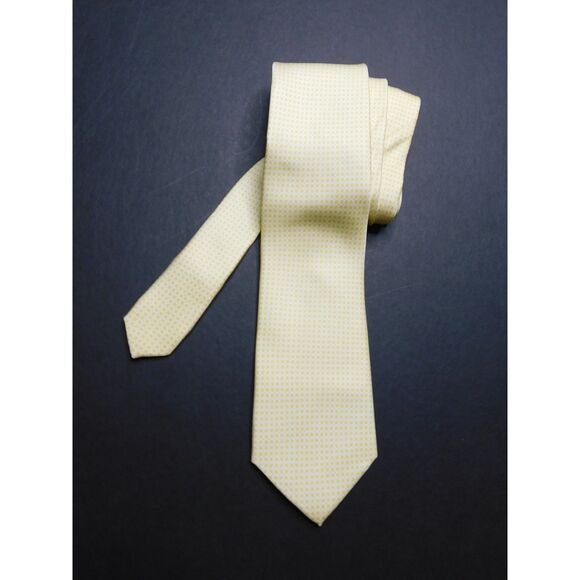 Michael Kors Men's Yellow Cream Neck Tie Silk Size 57 x 3 Micro Pattern - Picture 3 of 7
